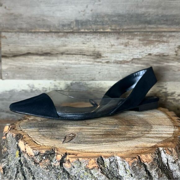 NWOB Zara Black and Clear Slingback Flats sz 5 - Picture 2 of 9